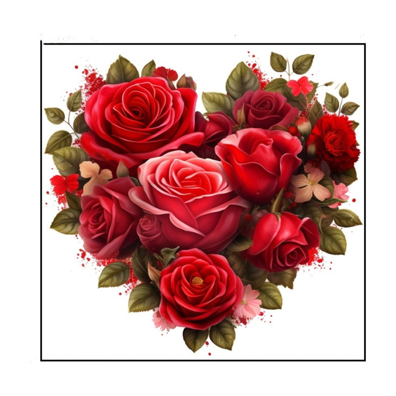Summercome Heart Rose Butterfly Flowers Toilet Stickers, Valentine's Day Floral Plants Leaf Self-Adhesive Wall Decals,DIY Watercolor Bouquet Toilet Lid Cover Stickers, for Bathroom Laptop Window Décor
